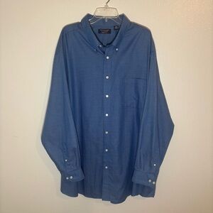 Roundtree & Yorke TravelSmart Button-Down Shirt • Blue Micro Check • 4XT